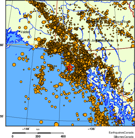 Map of earthquakes magnitude 2.0 and larger, 2000 - present