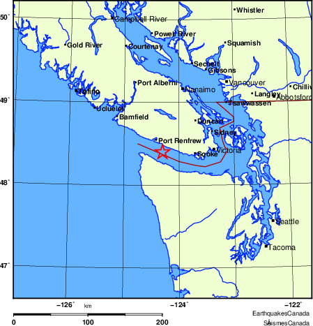 Map of Earthquake Localities