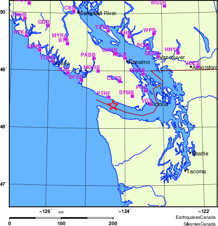 Map of Regional Seismographs
