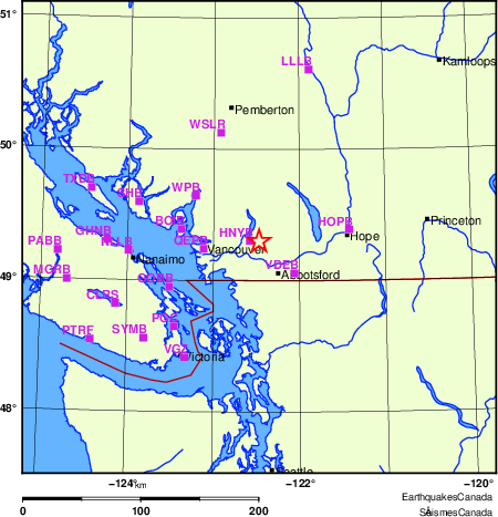 Map of Regional Seismographs