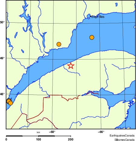 Map of historical earthquakes magnitude 5.0 and larger. Details in the data table below