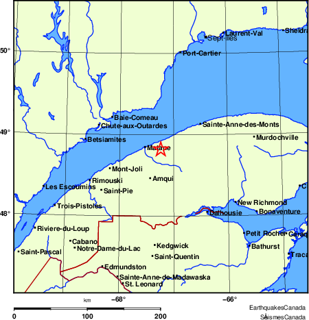Map of Earthquake Localities