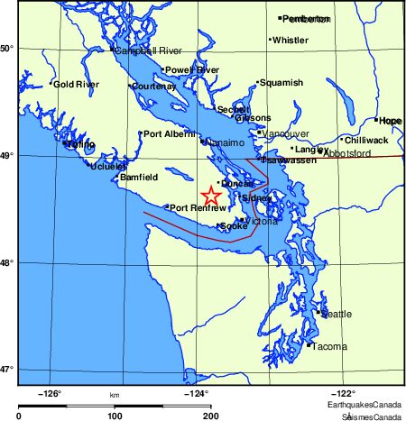 Map of Earthquake Localities