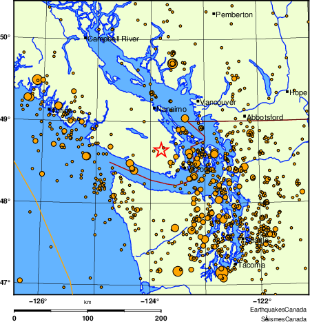 Map of earthquakes magnitude 2.0 and larger, 2000 - present