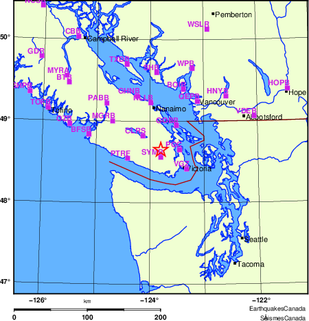 Map of Regional Seismographs