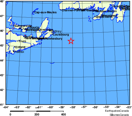 Map of Earthquake Localities