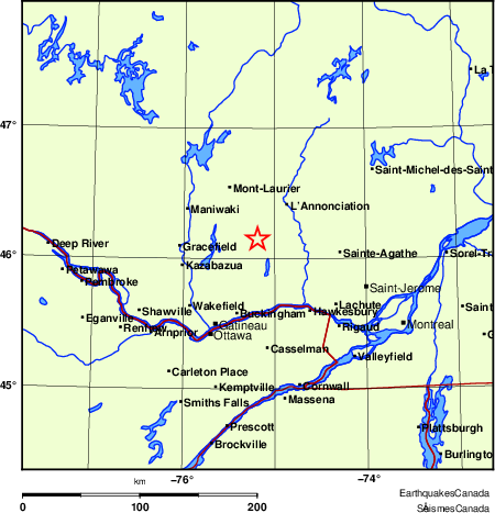 Map of Earthquake Localities