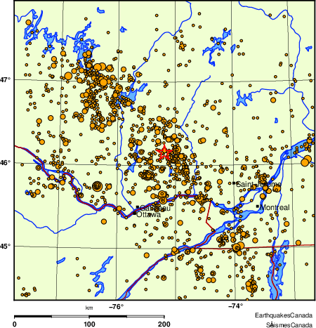 Map of earthquakes magnitude 2.0 and larger, 2000 - present