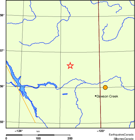 Map of historical earthquakes magnitude 5.0 and larger. Details in the data table below