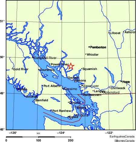Map of Earthquake Localities