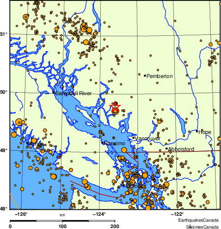 Map of earthquakes magnitude 2.0 and larger, 2000 - present