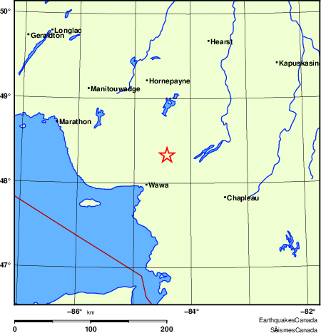 Map of Earthquake Localities