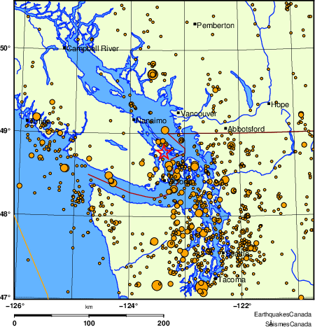 Map of earthquakes magnitude 2.0 and larger, 2000 - present