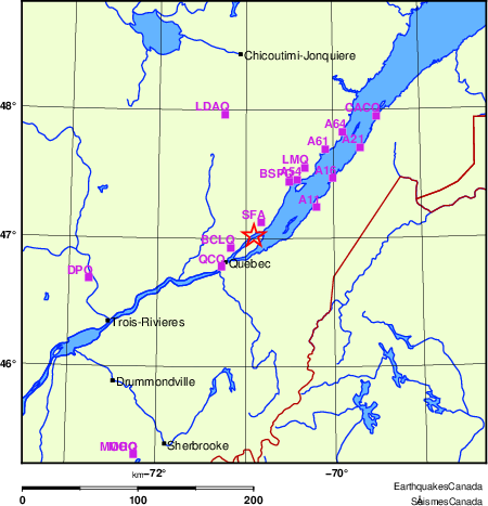 Map of Regional Seismographs