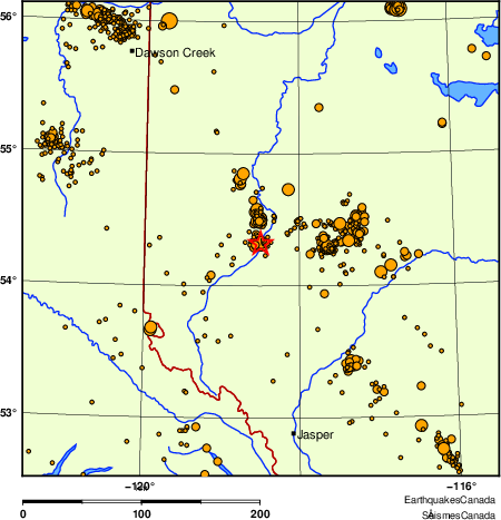 Map of earthquakes magnitude 2.0 and larger, 2000 - present