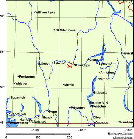 Map of Earthquake Localities