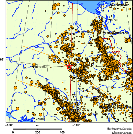 Map of earthquakes magnitude 2.0 and larger, 2000 - present