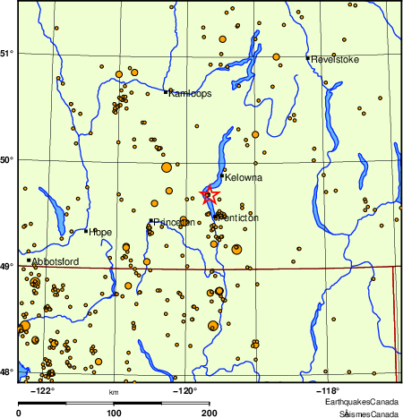 Map of earthquakes magnitude 2.0 and larger, 2000 - present