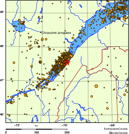Map of earthquakes magnitude 2.0 and larger, 2000 - present