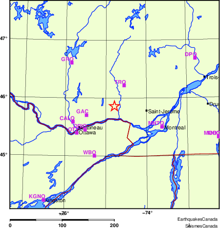 Map of Regional Seismographs