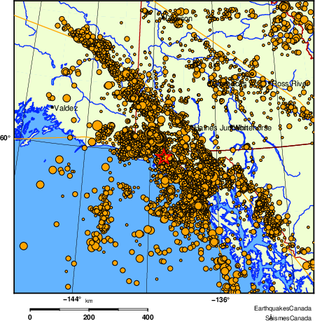 Map of earthquakes magnitude 2.0 and larger, 2000 - present
