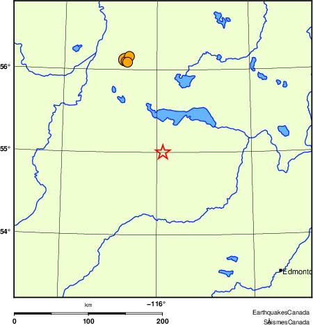 Map of historical earthquakes magnitude 5.0 and larger. Details in the data table below