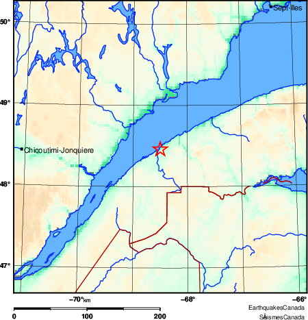 carte des environs du séisme