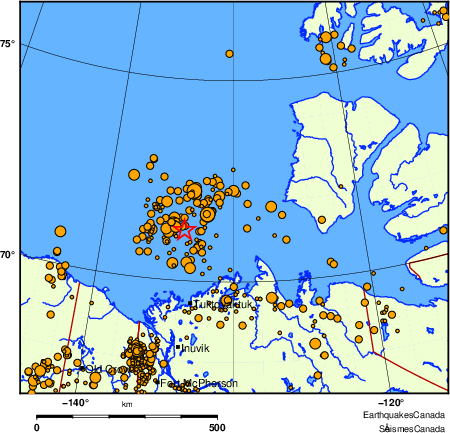 carte des des s&eacute;ismes de magnitude 2,0 et plus depuis 2000