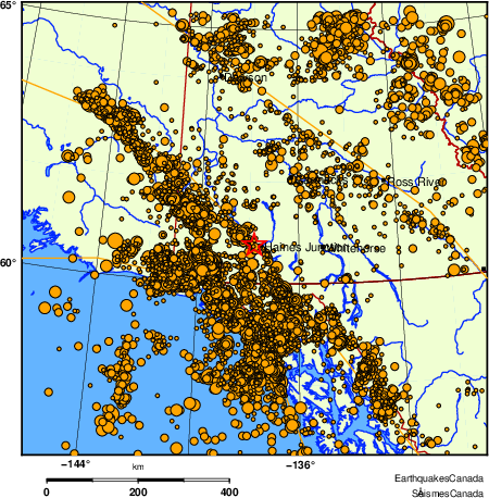 Map of earthquakes magnitude 2.0 and larger, 2000 - present