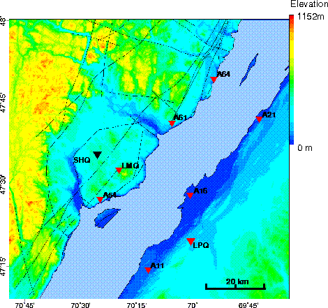 Charlevoix local seismographs